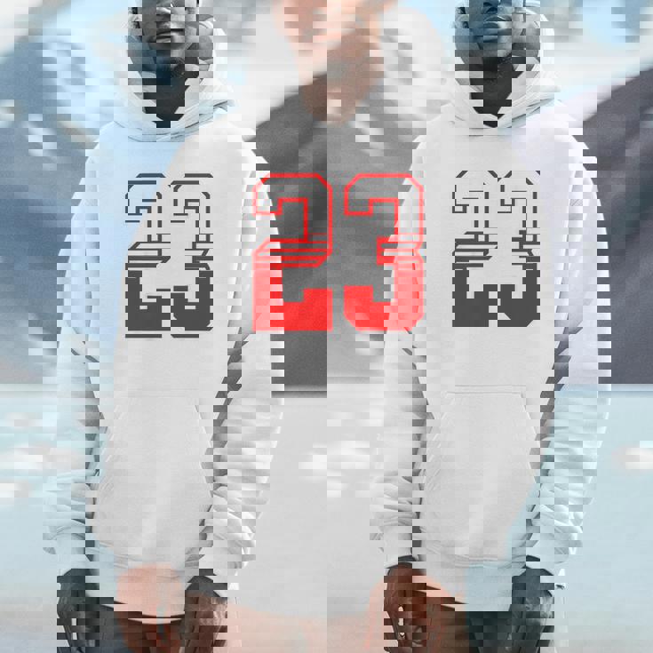 白赤番号 23 スポーツチーム パーカー