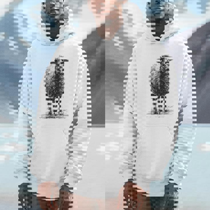 羊 アニマルプリント 動物園 ドローイング アート 絵画 羊 パーカー