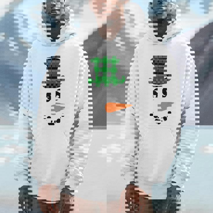 雪だるま 顔 にんじん鼻 クリスマス 冬 格子柄 サンタハット パーカー