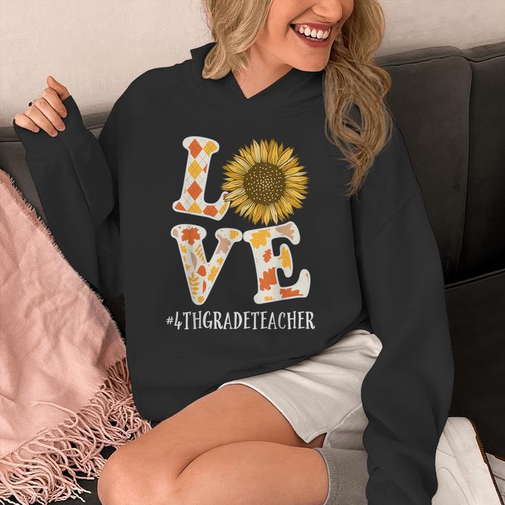 4th Grade Teacher Love Autumn Fall Sunflower Appreciation Unisex Hoodie, 4th Grade Teacher Gifts, funny design