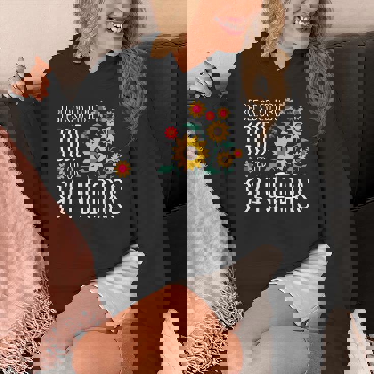 94歳の神に祝福され 可愛いひまわり 94歳の誕生日 長袖tシャツ パーカー