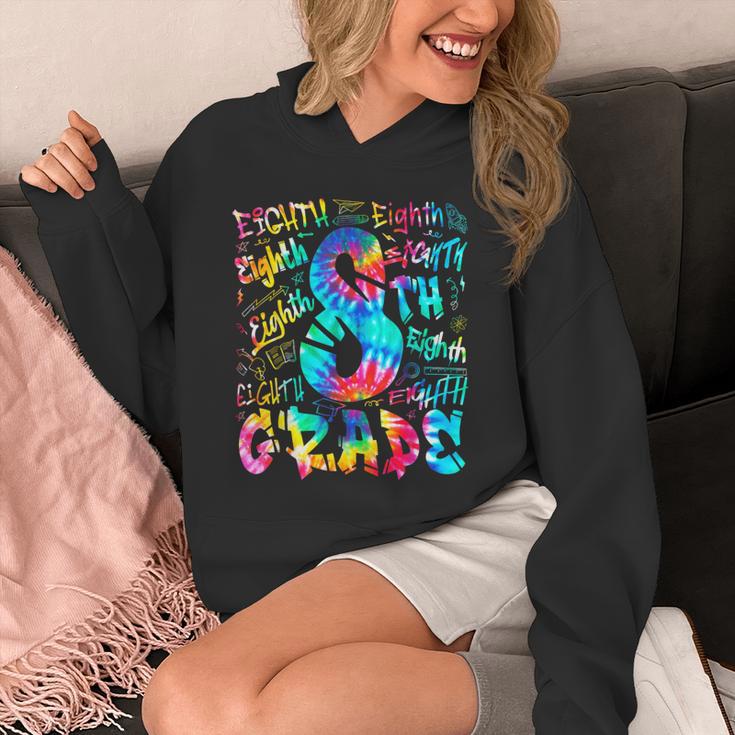 Back To School Eighth 8th Grade Tie Dye Typography Teacher Unisex Hoodie, funny design