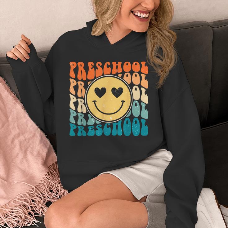 Back To School Groovy Smile Preschool Teachers Students Kids Unisex Hoodie, funny design
