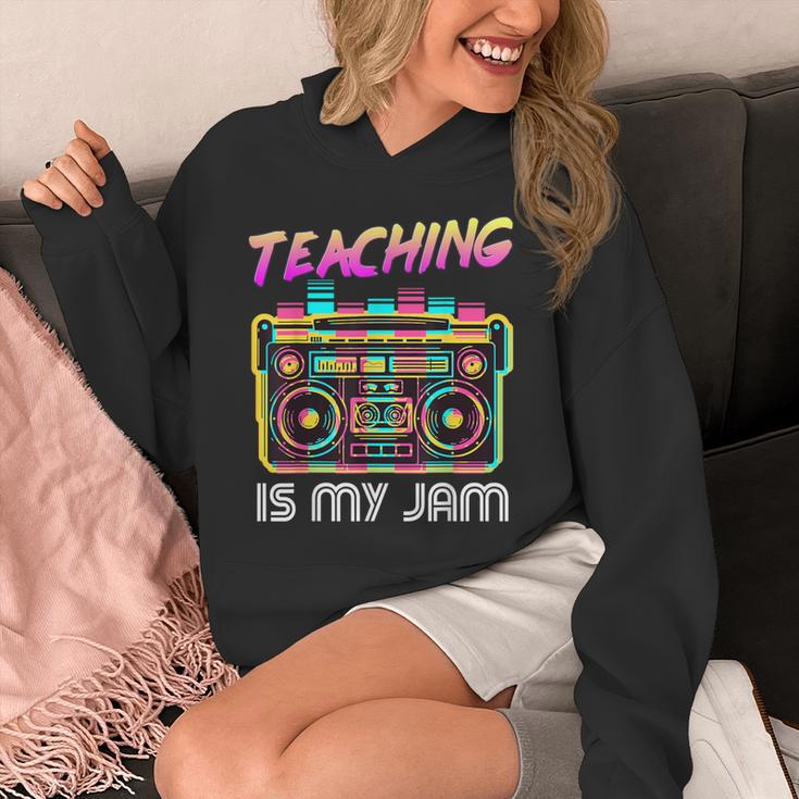 Back To School Retro Teaching Is My Jam 80s Teacher Boombox Unisex Hoodie, funny design