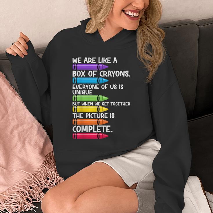 Back To School Teacher We Are Like A Box Of Crayons Unisex Hoodie, funny design Back To School Teacher We Are Like A Box Of Crayons Unisex Hoodie, funny design