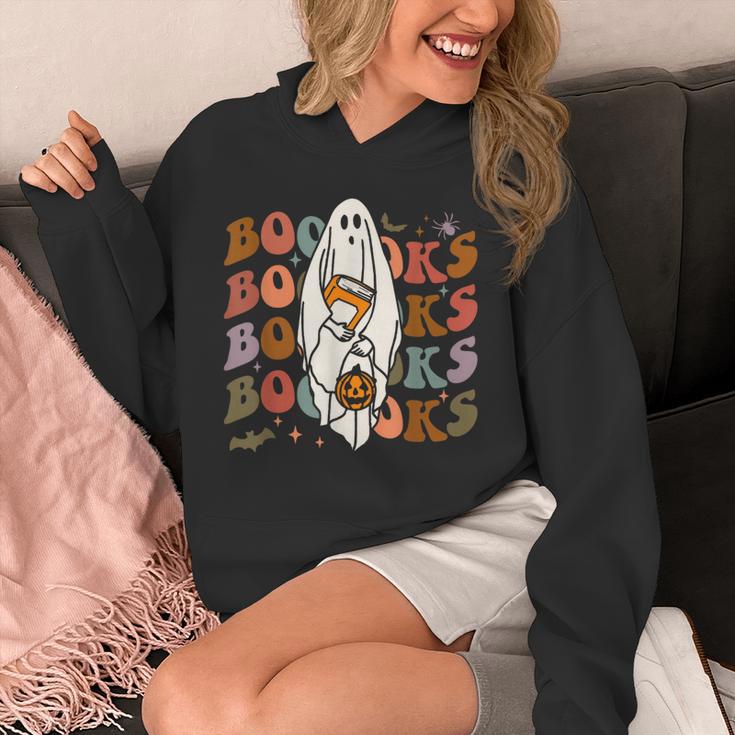 Booooks Ghost Halloween Groovy Vintage Teacher Book Reading Unisex Hoodie, Groovy Teacher Gifts, funny design Booooks Ghost Halloween Groovy Vintage Teacher Book Reading Unisex Hoodie, Groovy Teacher Gifts, funny design
