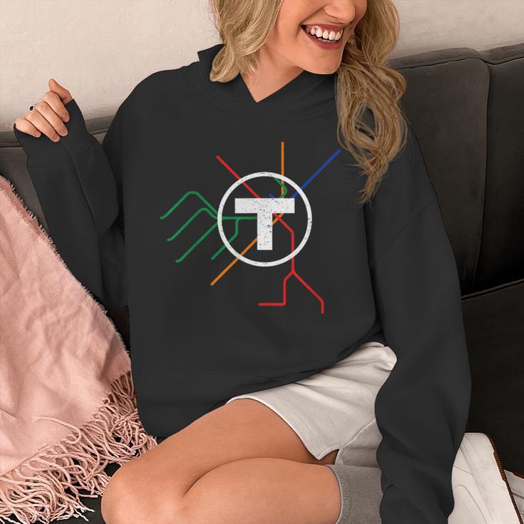 Boston T Subway Map Vintage MBTA Unisex Hoodie, funny design