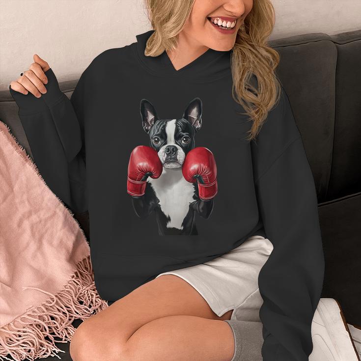 Boston Terrier Boxing Unisex Hoodie, funny design