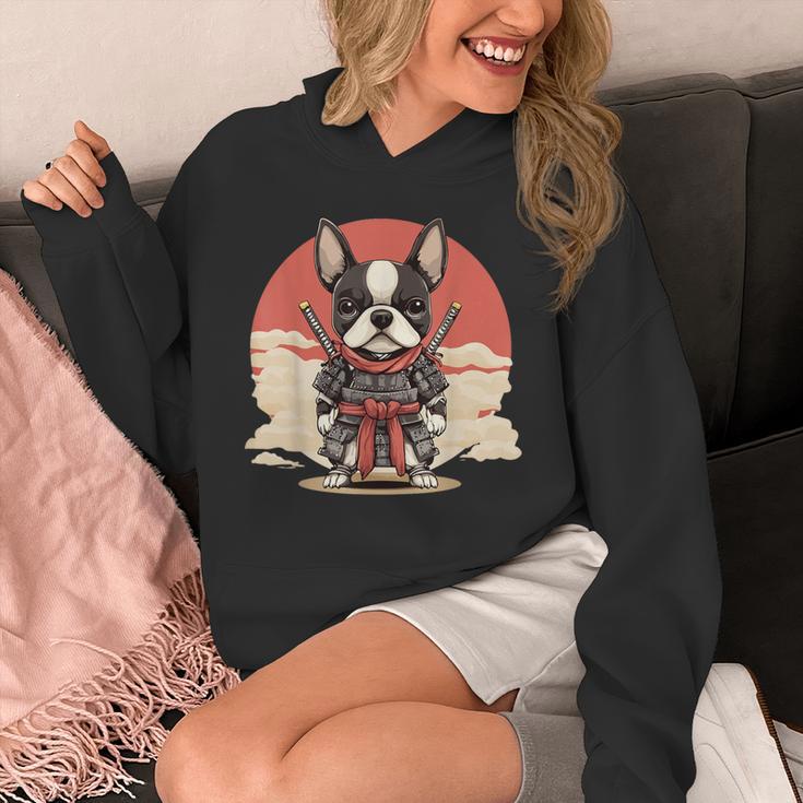 Boston Terrier Dog Japanese Style Samurai Dogs Unisex Hoodie, funny design