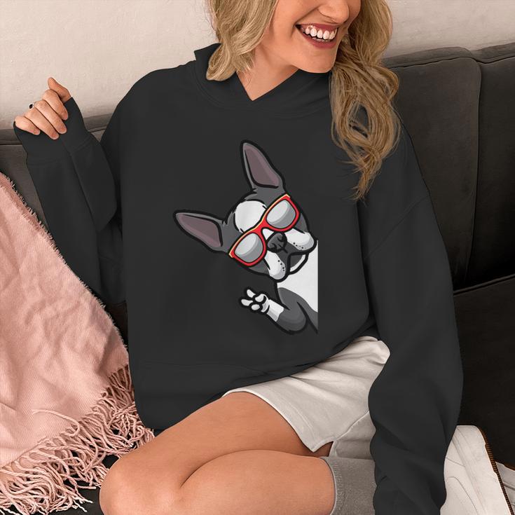 Boston Terrier Dog From Side Boston Bull Unisex Hoodie, funny design