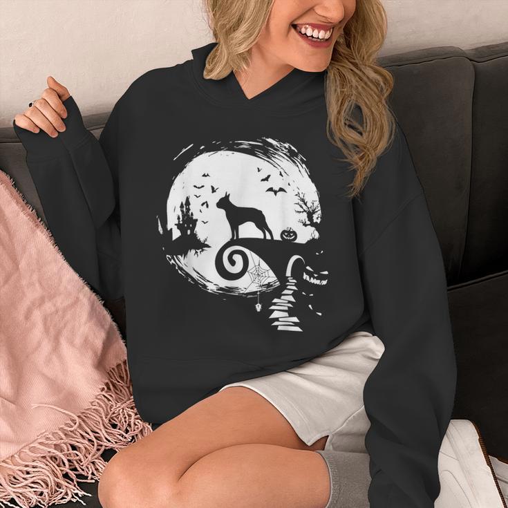 Boston Terrier And Moon Halloween Costume Dog Lover Unisex Hoodie, Boston Terrier Halloween Gifts, funny design