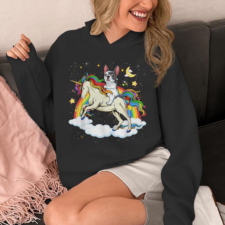 Boston Terrier Riding Unicorn Boys Girls Kids Rainbow Unisex Hoodie, Boston Terrier Riding Gifts, funny design
