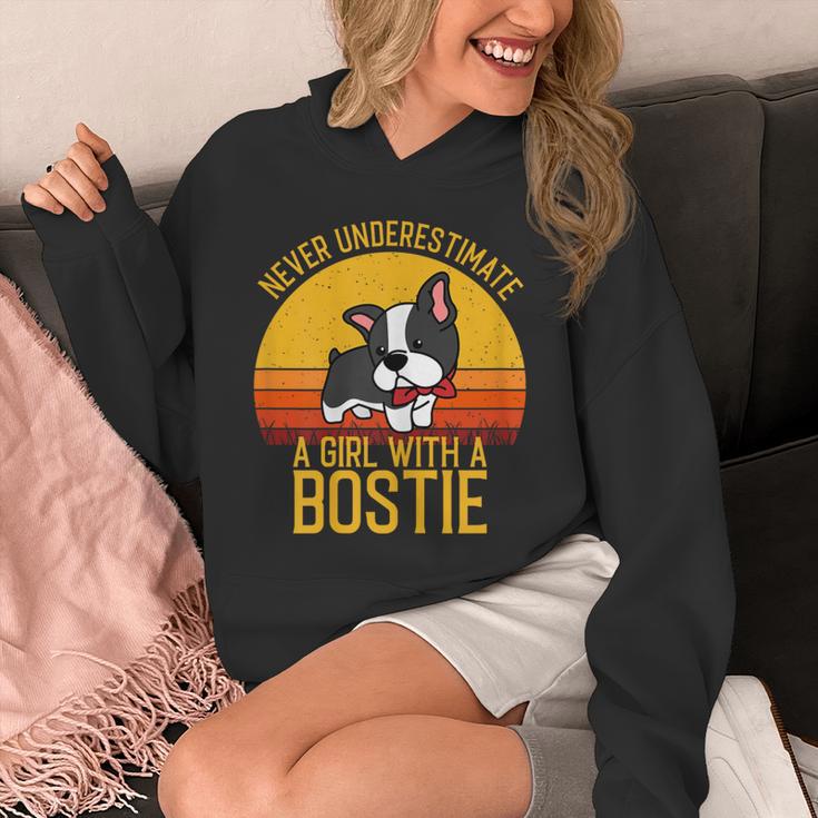 Boston Terrier Never Underestimate a Girl With a Bostie Unisex Hoodie, funny design