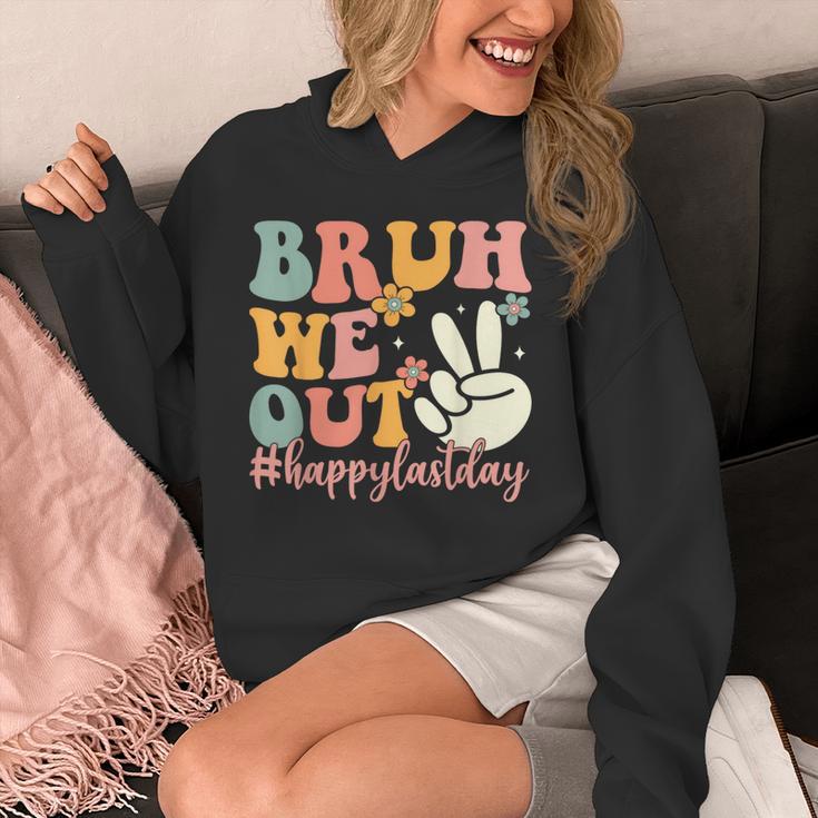 Bruh We Out Teacher Retro Last Day Of School Boys Girls Kids Unisex Hoodie, funny design