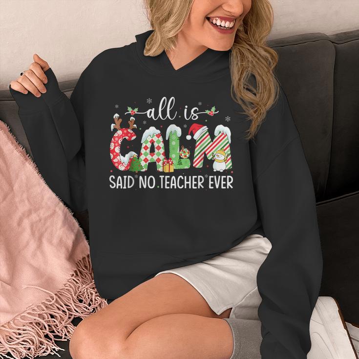 All Is Calm Said No Teacher Ever Teacher Christmas Unisex Hoodie, funny design