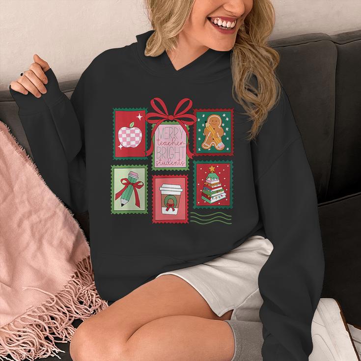 Christmas Teacher Stamps Unisex Hoodie, funny design