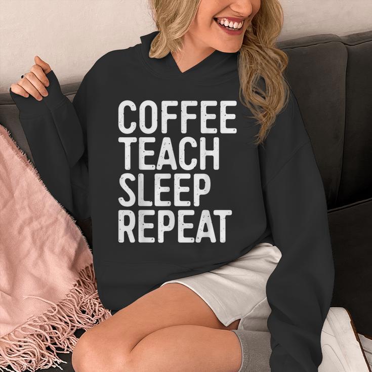 Coffee Teach Sleep Repeat Shirt Coffee Men Women Teacher Unisex Hoodie, funny design
