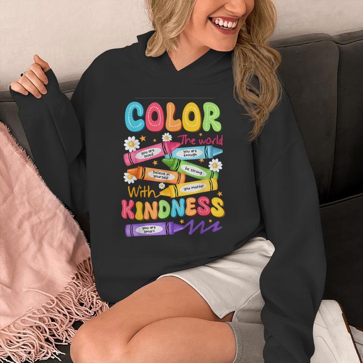 Color The World With Kindness Teachers Back To School Unisex Hoodie, funny design