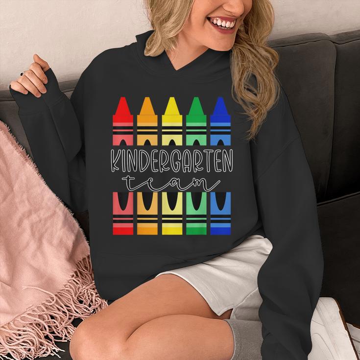 Colorful Crayon Kindergarten Team Tee For Teachers Students Men Women Kids Unisex Hoodie, funny design
