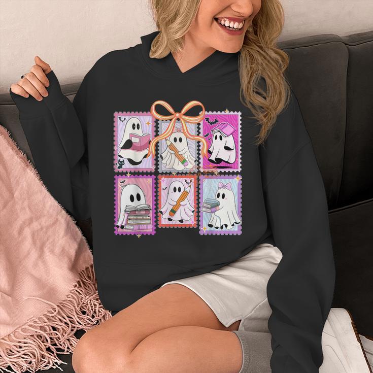 Coquette Bow Spooky Teacher Ghost Halloween Trick Or Teach Unisex Hoodie, funny design Coquette Bow Spooky Teacher Ghost Halloween Trick Or Teach Unisex Hoodie, funny design