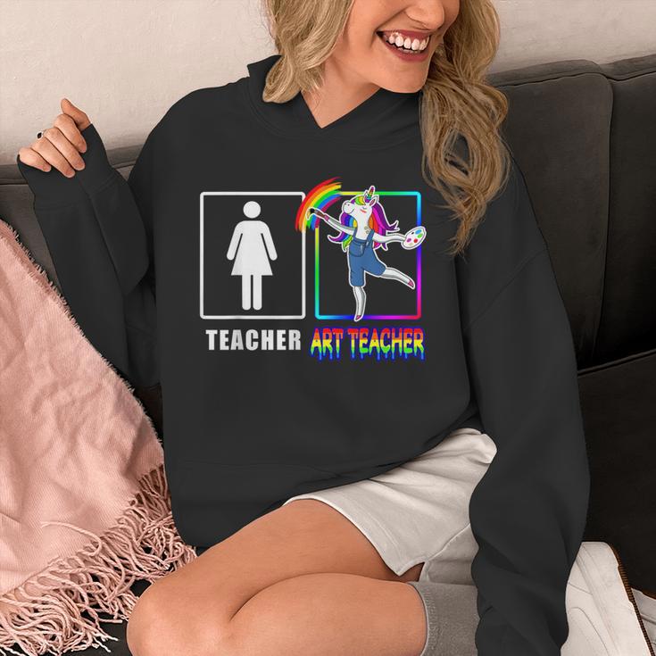 Cute Art Teacher Magical Dabbing Unicorn Artist Unisex Hoodie, funny design