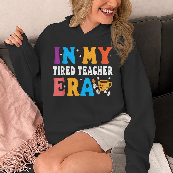 Cute Coffee Glass Face Happy Day In My Tired Teacher ERA For Men Women Unisex Hoodie, funny design