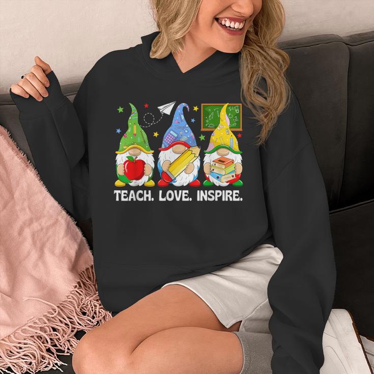 Cute Gnomes Teach Love And Inspire Back To School Teacher Unisex Hoodie, funny design Cute Gnomes Teach Love And Inspire Back To School Teacher Unisex Hoodie, funny design