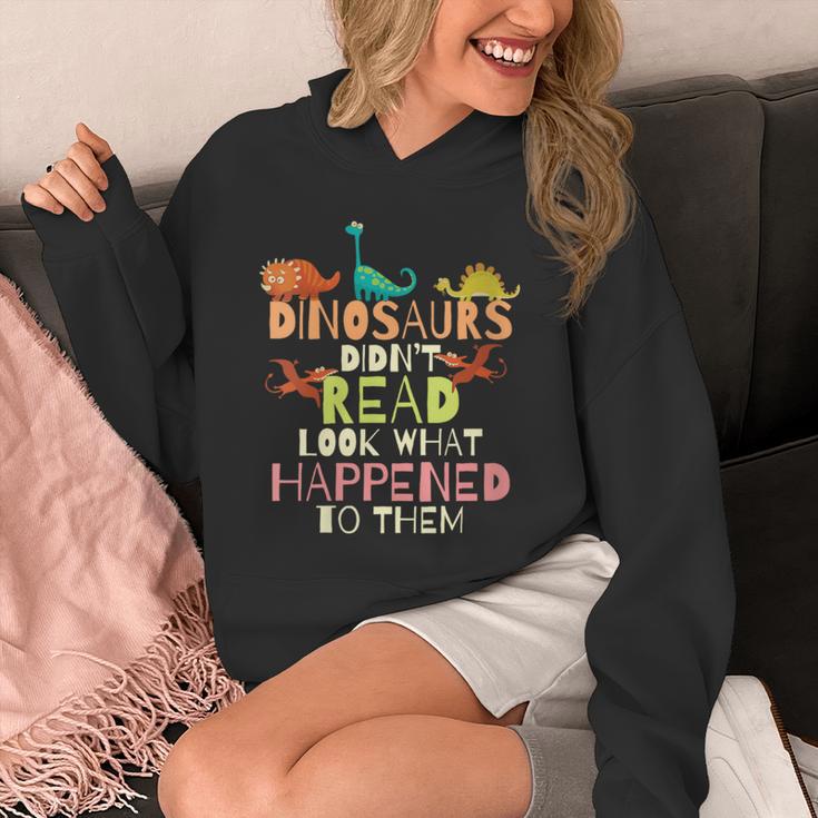 Dinosaurs Didnt Read Look What Happened To Them Teacher Unisex Hoodie, funny design