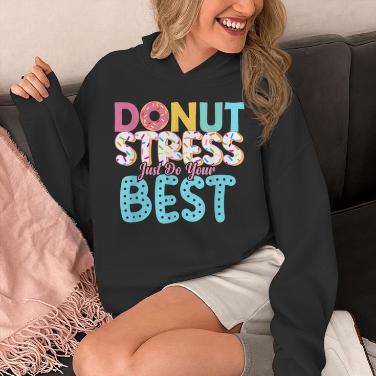 Donut Stress Just Do Your Best Teachers Testing Day For Men Women Girls Kids Unisex Hoodie, funny design Donut Stress Just Do Your Best Teachers Testing Day For Men Women Girls Kids Unisex Hoodie, funny design