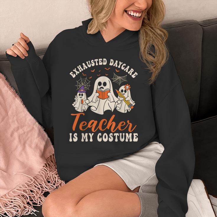 Exhausted Daycare Teacher Is My Costume Halloween Ghost Fun For Men Women Unisex Hoodie, funny design Exhausted Daycare Teacher Is My Costume Halloween Ghost Fun For Men Women Unisex Hoodie, funny design