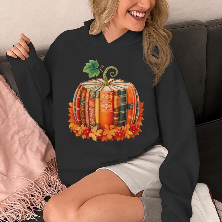 Fall Book Autumn Reading Teacher Halloween Pumpkin Season Unisex Hoodie, funny design