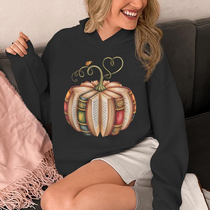 Fall Book Pumpkin Fall Librarians Bookworm Teachers Students Unisex Hoodie, funny design