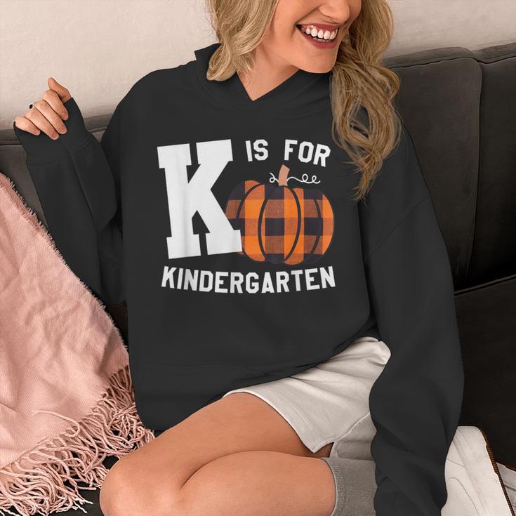 Fall Kindergarten Teacher K Is For Buffalo Plaid Pumpkin Unisex Hoodie, funny design Fall Kindergarten Teacher K Is For Buffalo Plaid Pumpkin Unisex Hoodie, funny design