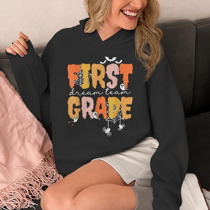 First Grade Dream Retro Team Fall Halloween Spooky Teachers Unisex Hoodie, First Grade Teacher Gifts, funny design First Grade Dream Retro Team Fall Halloween Spooky Teachers Unisex Hoodie, First Grade Teacher Gifts, funny design