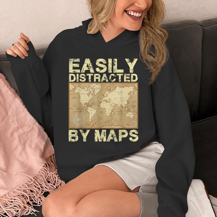 Geography Teacher Easily Distracted By Maps Unisex Hoodie, funny design