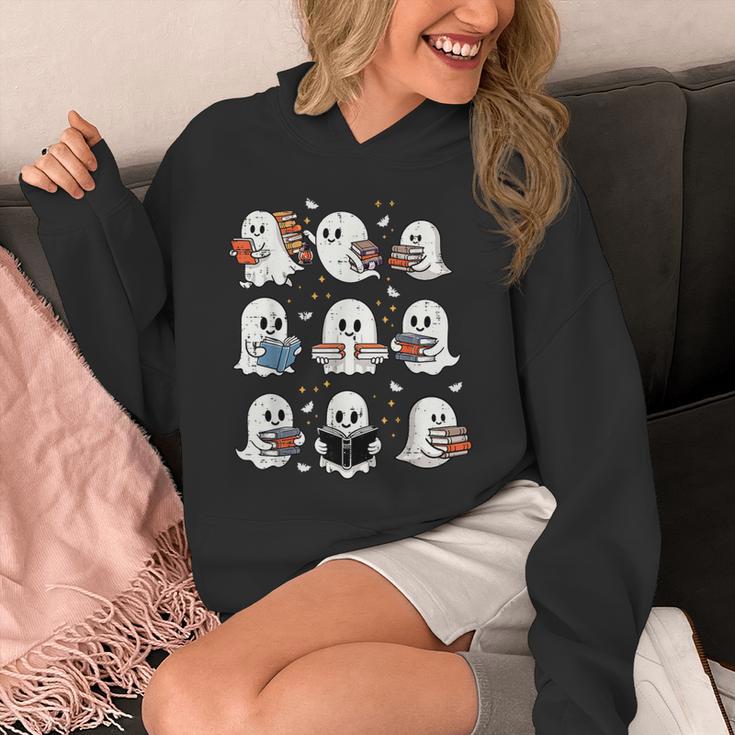 Ghosts With Books Library Halloween Men Women Kids Teacher Unisex Hoodie, funny design