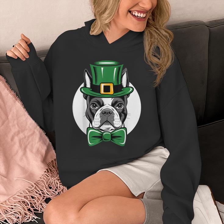 Green Boston Terrier Shamrock St Patricks Day Boston Terrier Unisex Hoodie, funny design