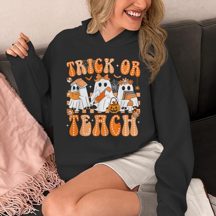 Groovy Teacher Halloween Trick Or Teach Ghost Men Women Kids Unisex Hoodie, Groovy Teacher Gifts, funny design Groovy Teacher Halloween Trick Or Teach Ghost Men Women Kids Unisex Hoodie, Groovy Teacher Gifts, funny design