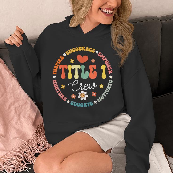 Groovy Title 1 Crew Cute Title 1 Reading Teacher Men Women Kids Unisex Hoodie, Groovy Teacher Gifts, funny design