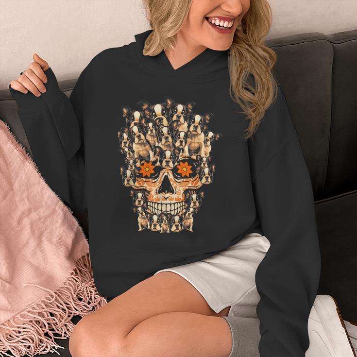 Halloween Costume Skull Boston Terrier Dog Lover For Men Women Kids Unisex Hoodie, Boston Terrier Halloween Gifts, funny design
