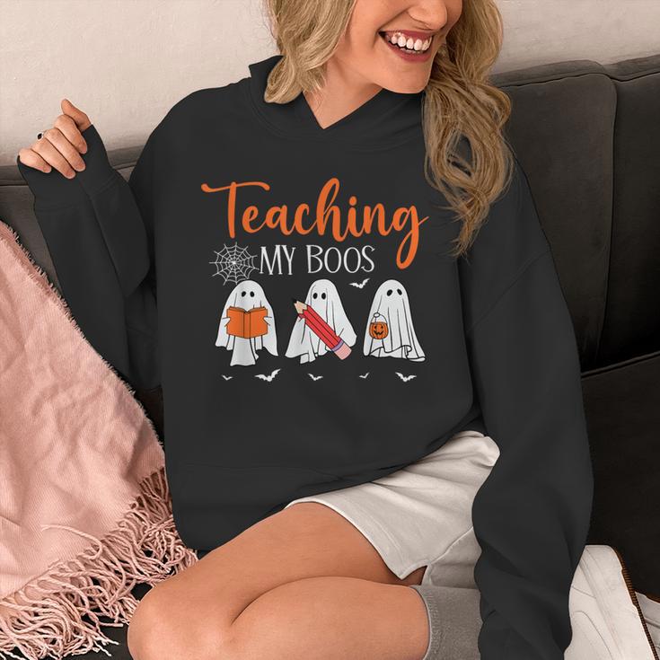 Halloween Ghost Teachers Teaching My Boos Costume Women Men Unisex Hoodie, funny design