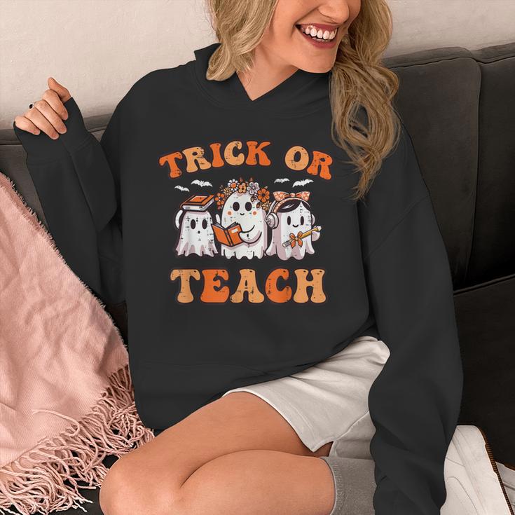 Halloween Teacher Ghosts Trick Or Teach Retro Costume Women Unisex Hoodie, funny design Halloween Teacher Ghosts Trick Or Teach Retro Costume Women Unisex Hoodie, funny design