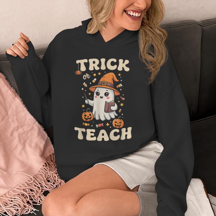 Halloween Teacher Shirts Women School Trick Or Teach Groovy Unisex Hoodie, Groovy Teacher Gifts, funny design