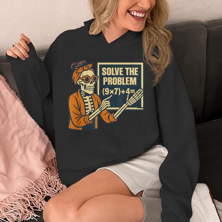 Halloween Teacher Six Seven Meme 6 7 Skeleton Spooky Costume Unisex Hoodie, funny design