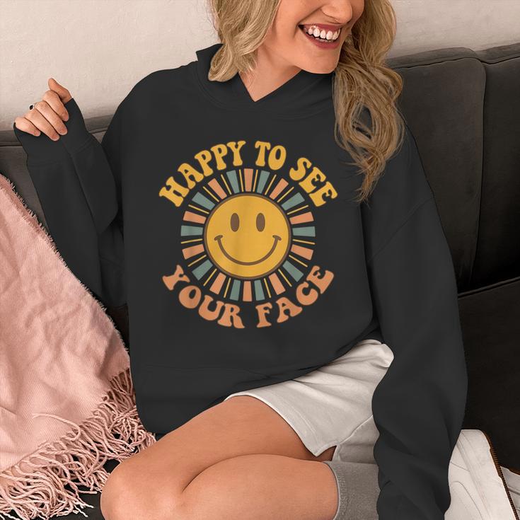 Happy To See Your Face Retro Happy Teacher Back To School Unisex Hoodie, funny design Happy To See Your Face Retro Happy Teacher Back To School Unisex Hoodie, funny design