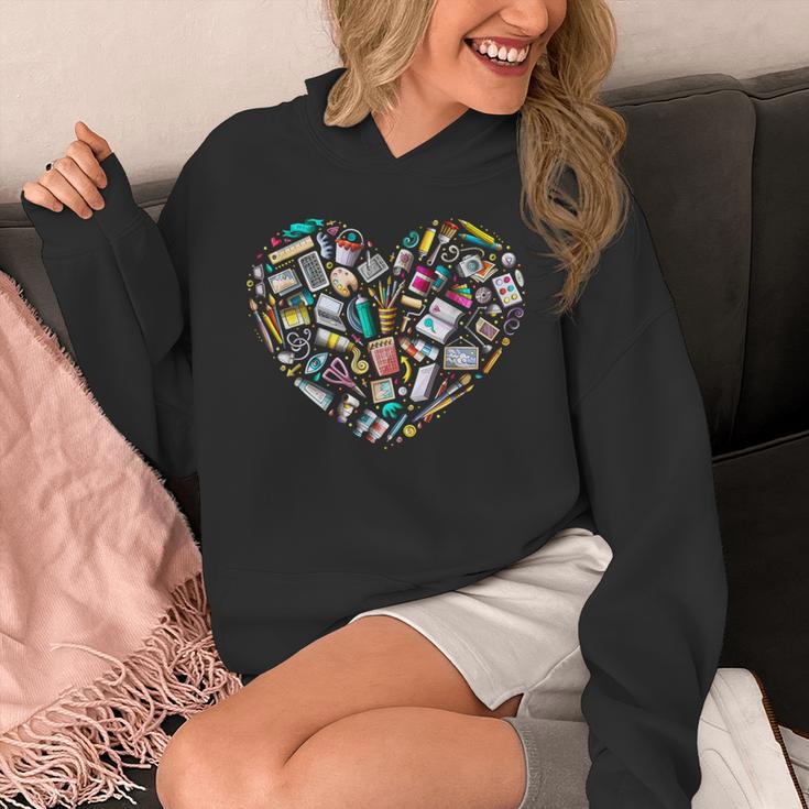 Heart Shape Art Teacher And Painting Sketching Artist Unisex Hoodie, funny design