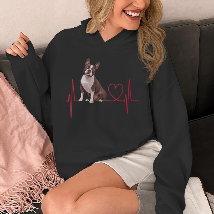 Heartbeat Boston Terrier Dog Unisex Hoodie, funny design