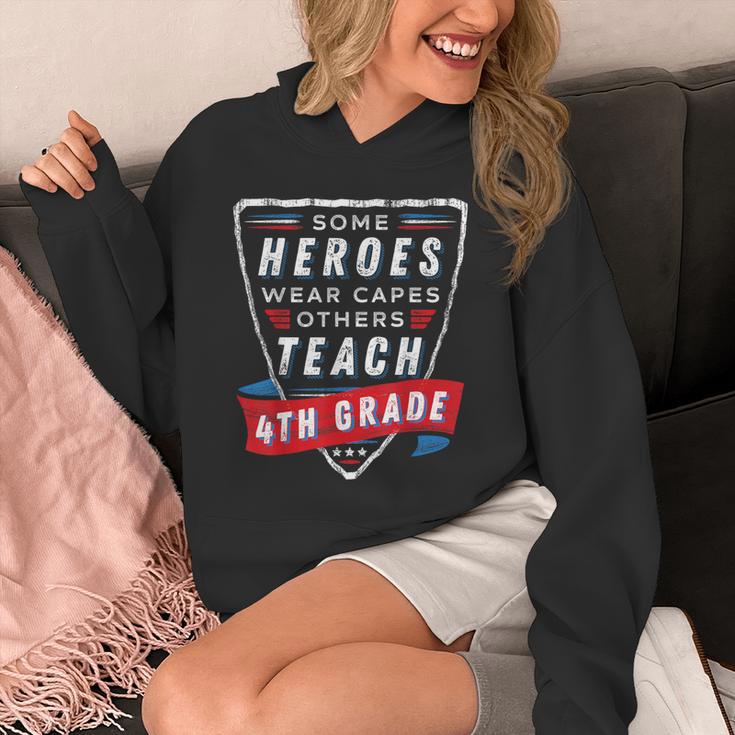 Some Heroes Wear Capes Others Teach 4th Grade Teacher Men Women Kids Unisex Hoodie, 4th Grade Teacher Gifts, funny design