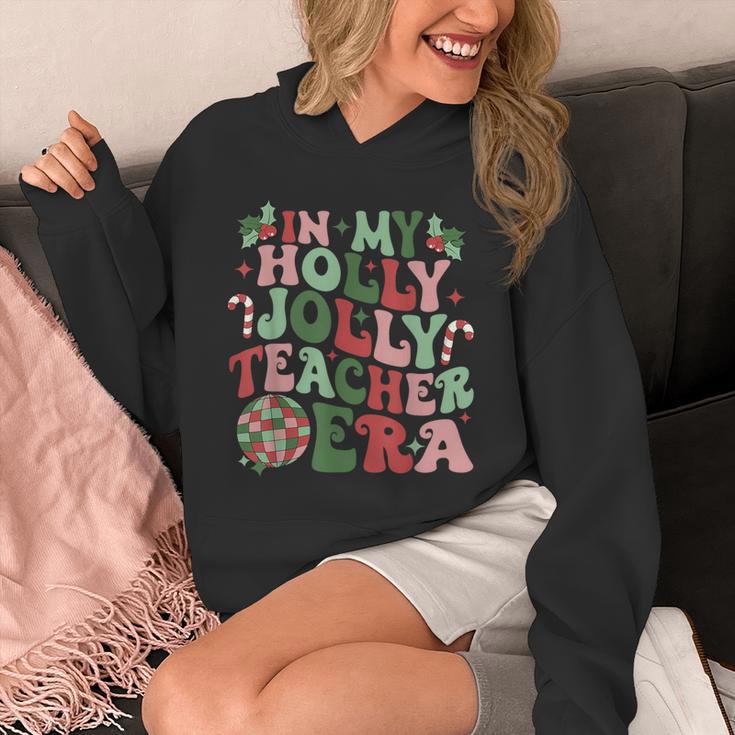 In My Holly Xmas Jolly Teacher Era Teacher Vibes Christmas For Men Women Kids Unisex Hoodie, funny design