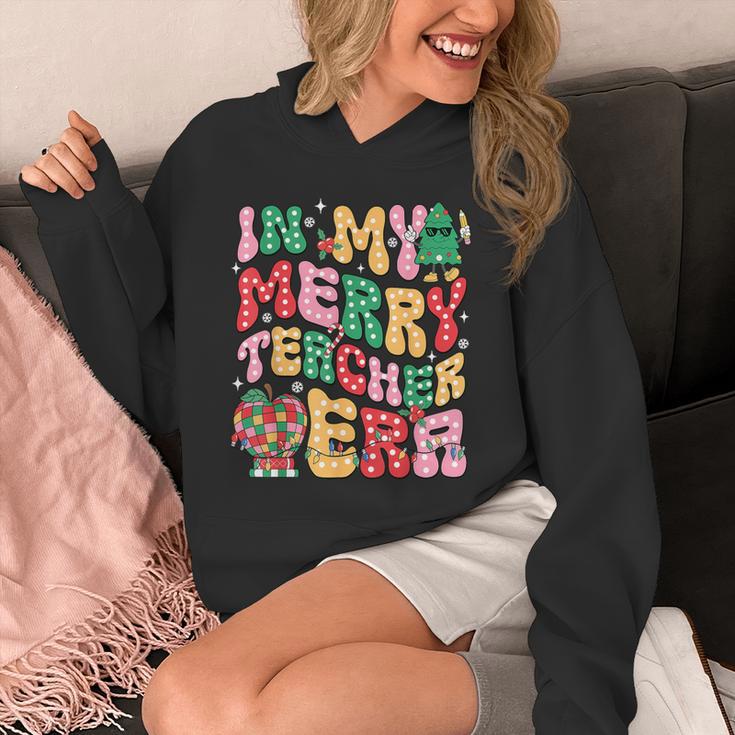 In My Holly Xmas Jolly Teacher Era Teacher Vibes Christmas Unisex Hoodie, funny design